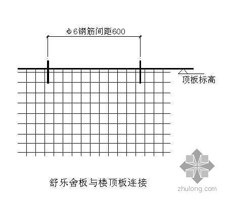 楼板连接详图资料下载-邯郸某病房楼舒乐板与地面楼板连接施工详图
