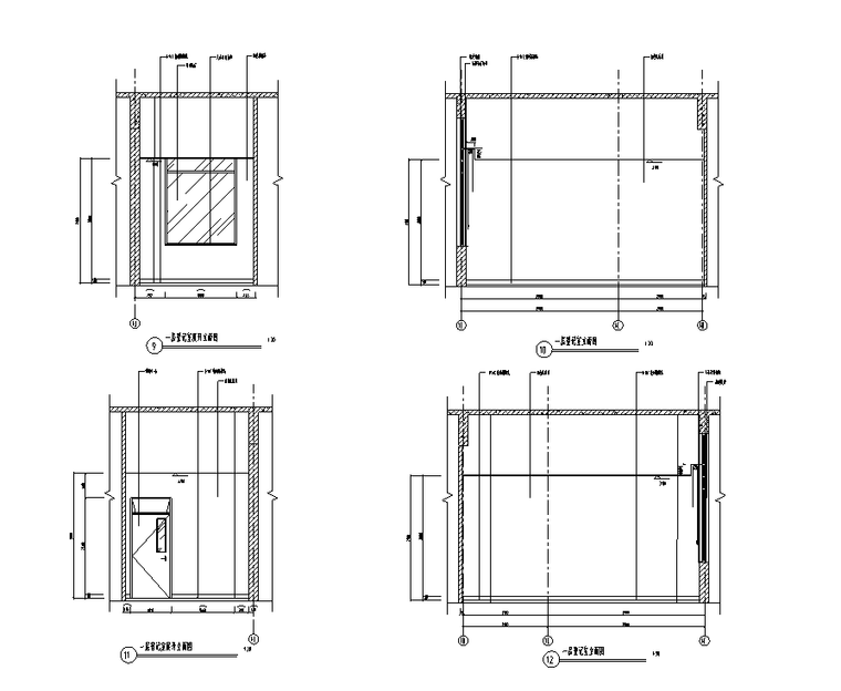 某大型医院全套室内装修设计施工图（111张图纸）-登记室立面图