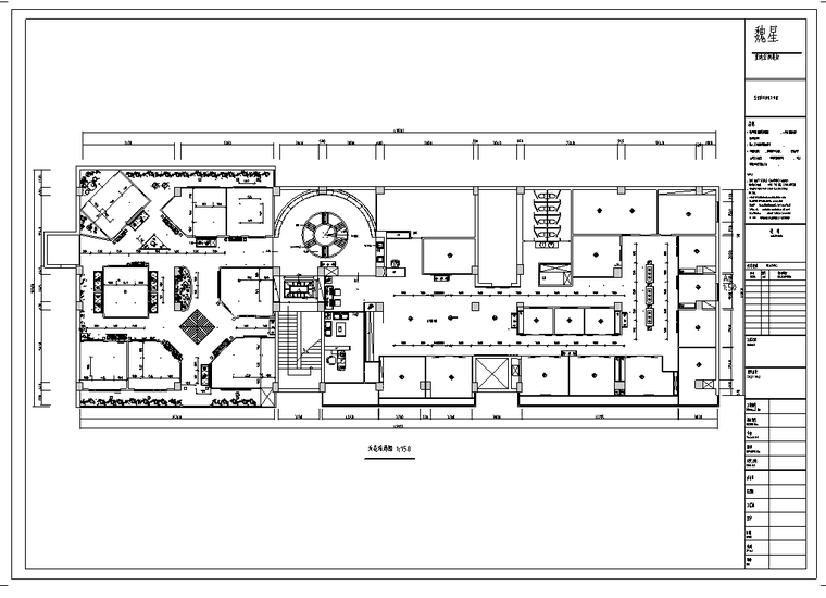 经七路茶楼室内设计施工图纸（含85个CAD图）-天花布置图