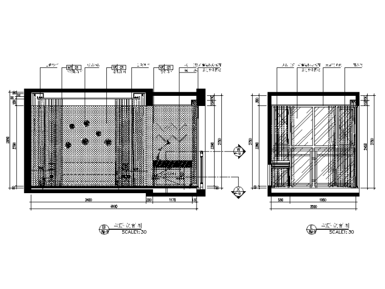 [重庆]现代简约风格样板房CAD施工图（含效果图）-【重庆】现代简约风格样板房CAD施工图（含效果图）立面图