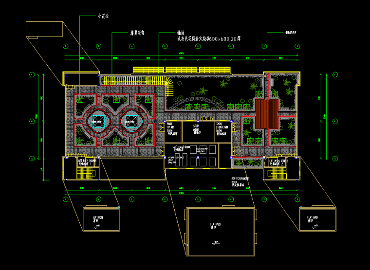 分享|92套别墅屋顶花园CAD平面图-办公室屋顶花园
