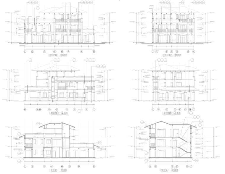 欧式三层独栋别墅建筑设计施工图-屏幕快照 2019-01-23 上午10.07.54