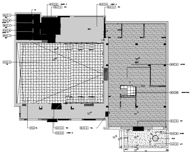 华谊兄弟办公室设计施工图（附效果图+物料表）-地坪设计图