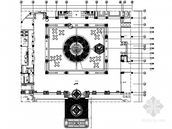 铁艺造型cad资料下载-[深圳]五星级酒店大堂室内装修CAD竣工图（含实景）