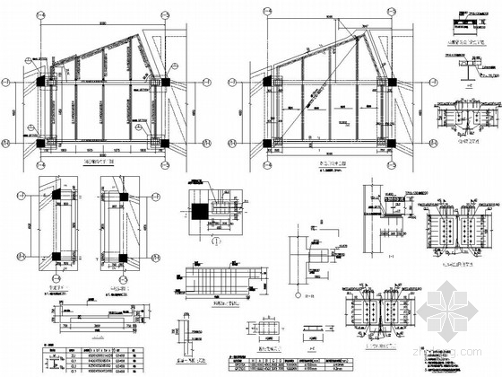 钢结构四角亭子屋顶结构图资料下载-钢结构连廊结构图