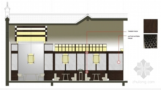 [广西]豪华五星级文化特色别墅式酒店室内设计方案餐厅立面图