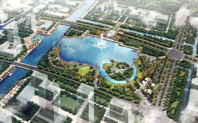 规划设计图集资料下载-[上海]崇明新城核心政府办公区景观方案规划设计-AECOM