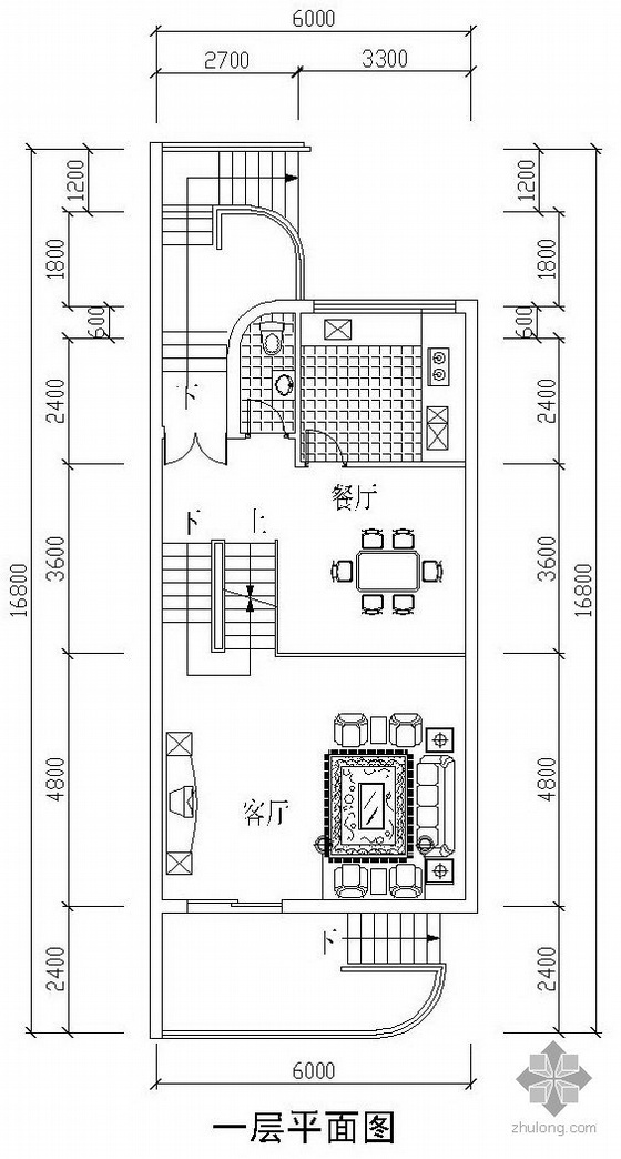 三层独栋小别墅有车库户型图(171)-2