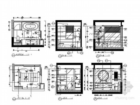 100平米建筑立面资料下载-7平米正方卫生间平立面图