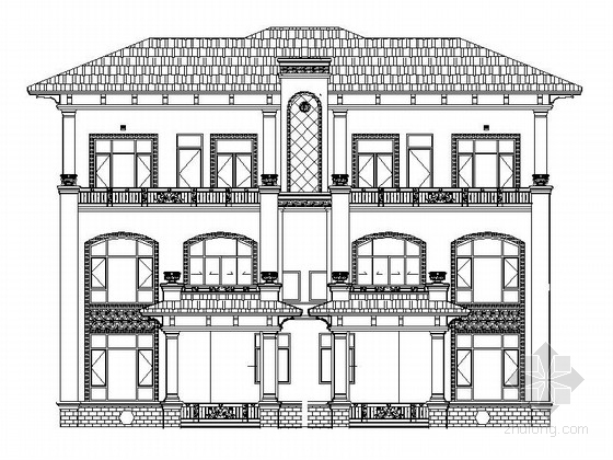 三层双拼别墅CAD资料下载-[江西]某三层双拼别墅建筑施工图