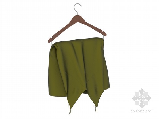 裙子3D模型资料下载-绿色裙子3D模型下载
