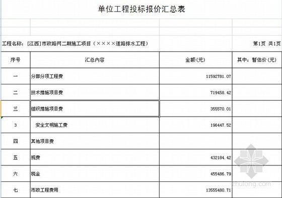 市政排水工程清单定额资料下载-[江西]市政路网排水工程投标工程量清单预算（2012）