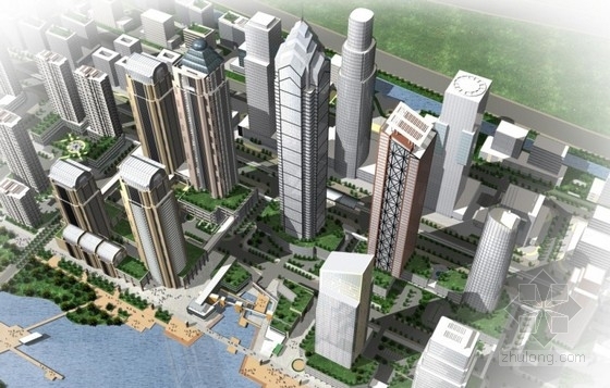 [江苏]大型城市综合体规划及单体设计方案文本-城市综合体效果图 