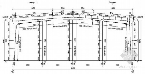 单层门式钢结构施工图建筑资料下载-门式单层钢架厂房结构施工图