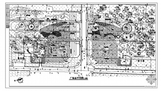 前后广场设计平面图资料下载-广场绿化设计总平面图