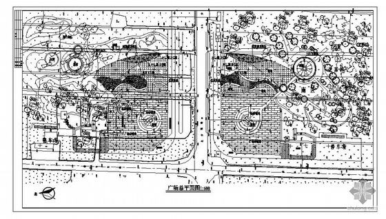 建筑设计dwg含总平面图资料下载-广场绿化设计总平面图