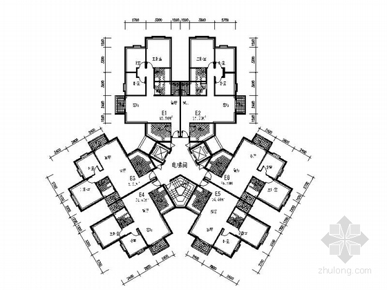 多层与小高层单体建筑多户型合集图-多层与小高层单体建筑多户型图