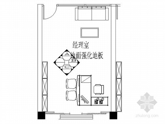 办公室装饰设资料下载-某现代办公楼经理办公室装修图（含效果）