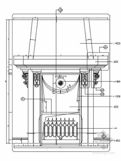 壁炉节点cad资料下载-别墅餐厅壁炉详图
