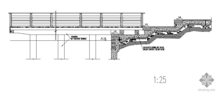 游步道设计施工图资料下载-阶梯步道尽端木码头施工大样图