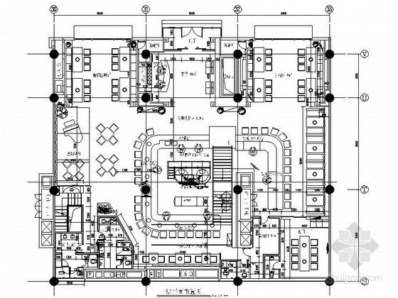 室内cad设计图图片资料下载-主题餐厅餐饮空间装修CAD设计图（含效果）