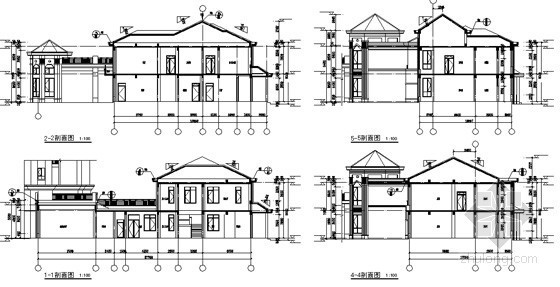 某二层幼儿园建筑方案图-侧剖面图
