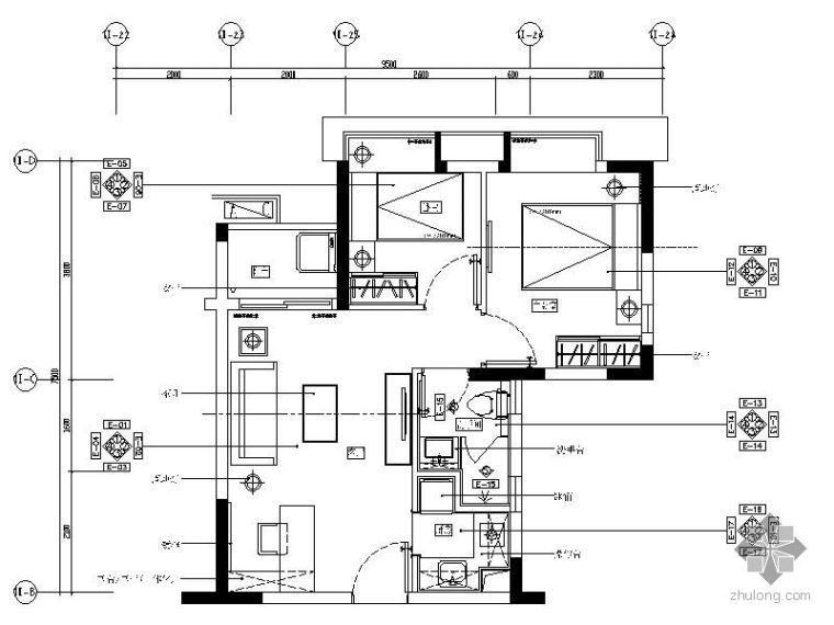 商品房建筑图纸资料下载-[广东]某商品房小户型两居室施工图4期
