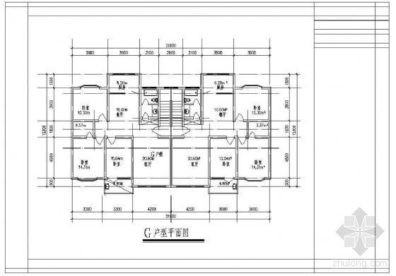 1000平米公寓平面资料下载-六个（110－120平米）住宅户型平面