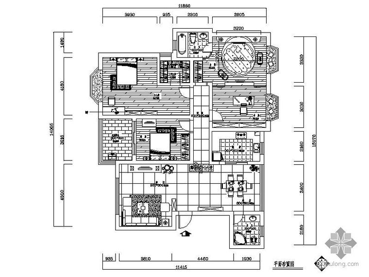 街角红与黑的住宅资料下载-红与黑四室二厅装修图(含实景)
