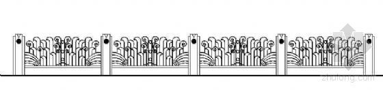 门柱铁艺大门设计图纸资料下载-铁艺栏杆立面设计图（四）