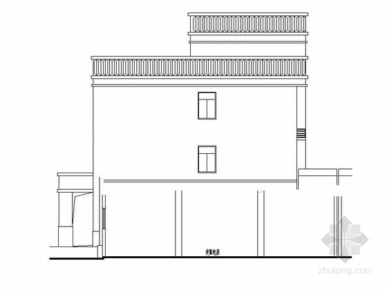 [福建]三层机关办公楼建筑施工图-三层机关办公楼建筑剖面图 