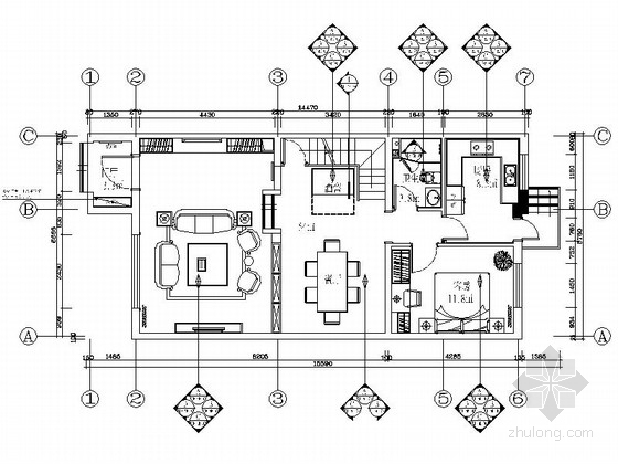 花园洋房室内设计资料下载-[河北]花园洋房简欧风格三层别墅室内装修施工图（含方案）