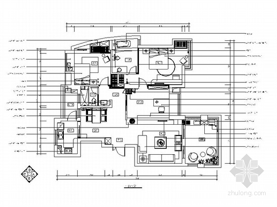 住宅装修地中海案例资料下载-清新简约地中海三居室样板房装修施工图（含效果）