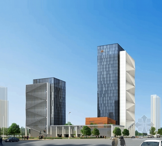 现代风格绿色科研楼及公寓建筑设计效果图