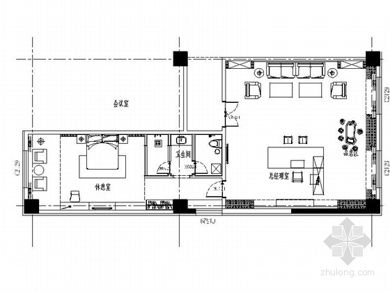 报告厅平面图dwg资料下载-精品酒店现代风格报告厅与贵宾室室内装修施工图（含效果）