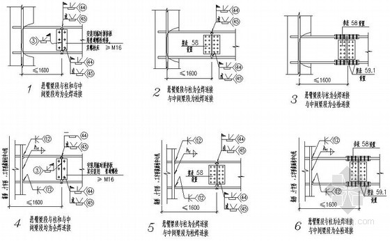 斜杆为双槽钢或双角钢组合截面与节点板的连接