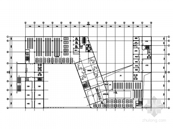 某知名大学图书馆建筑设计方案图（含效果图）-某知名大学图书馆建筑设计平面图