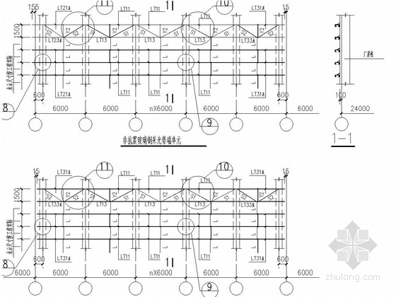 24m跨门式钢架厂房资料下载-单跨门式钢架厂房设计参考图
