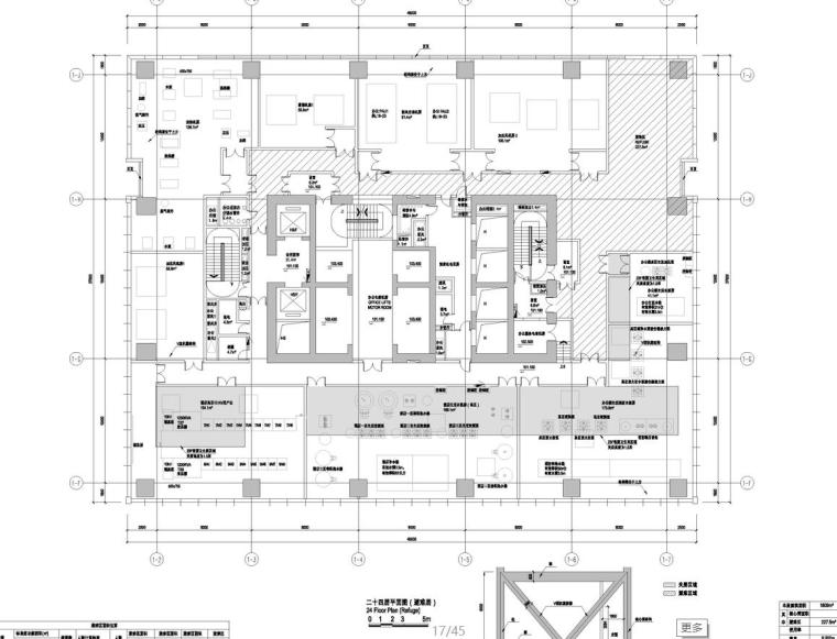 [中国]41层超高层企业办公楼建筑设计方案文本效果图及CAD施工图-平面图一