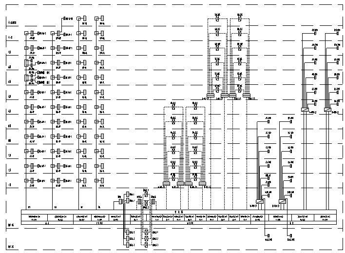 北京高层厂房图纸（强电、弱电、消防）-配电竖向干线系统图(1)