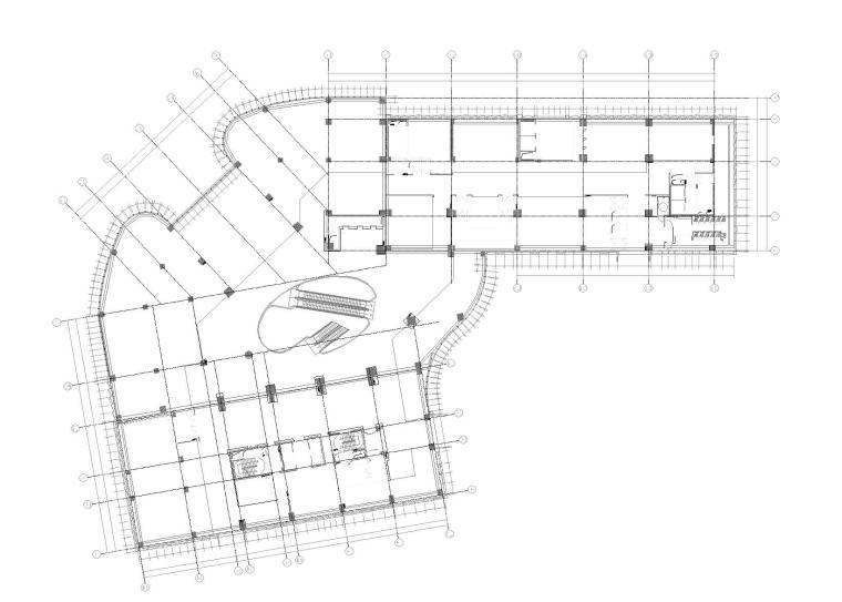 广东利保商贸中心幕墙工程CAD方案图　-2#、3#二层平面图