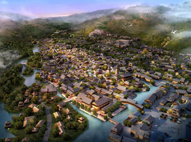 新中式小镇概念规划资料下载-[江苏]无锡禅意小镇规划设计方案文本