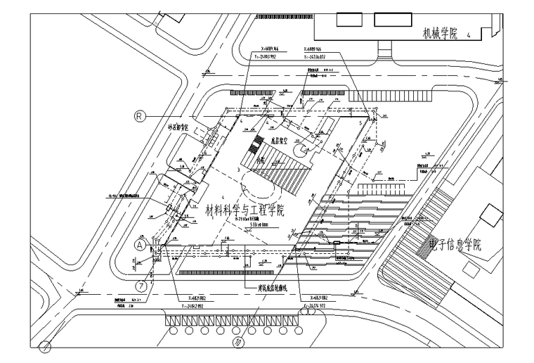 同济大学嘉定校区工程学院大楼给排水工程施工图-排水总平面图