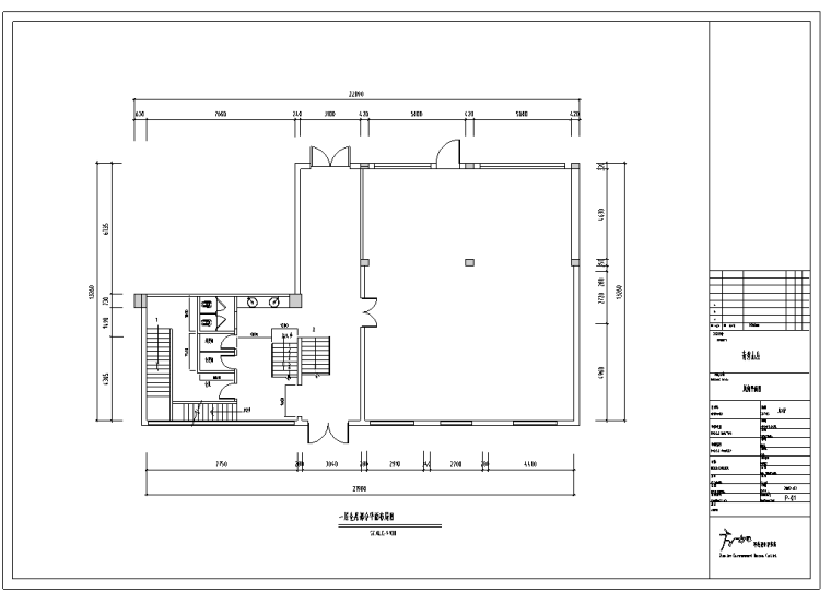 山尚厨房餐厅现代风格室内装修设计施工图及实景图-一层仓库部分平面图