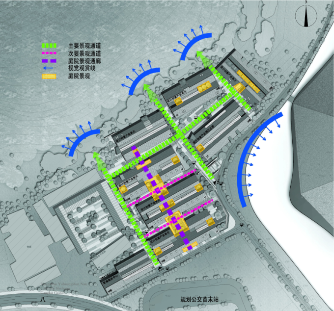 [浙江]中式工业创意文化产业园区景观改造设计方案（2017最新）-景观分析图