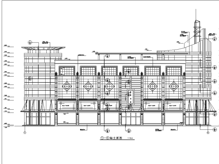 电梯大样图cad资料下载-海城商厦现代多层商业建筑设计施工图CAD