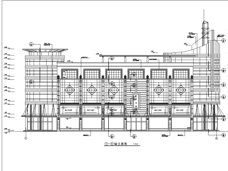 金属门窗施工图资料下载-海城商厦现代多层商业建筑设计施工图CAD