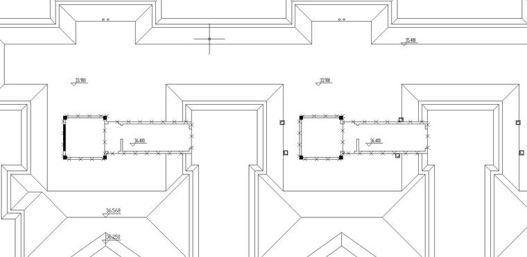 某住宅小区B栋电气施工图-防雷平面图