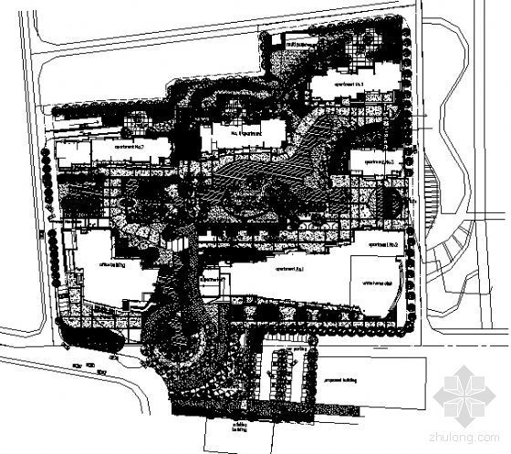 小区区景观线描平面图资料下载-某小区景观设计平面图