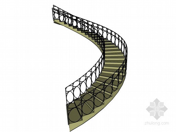 室内旋转楼梯建筑资料下载-旋转楼梯su模型